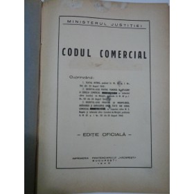 CODUL  COMERCIAL - Editie oficiala 1940 - Ministerul Justitiei 